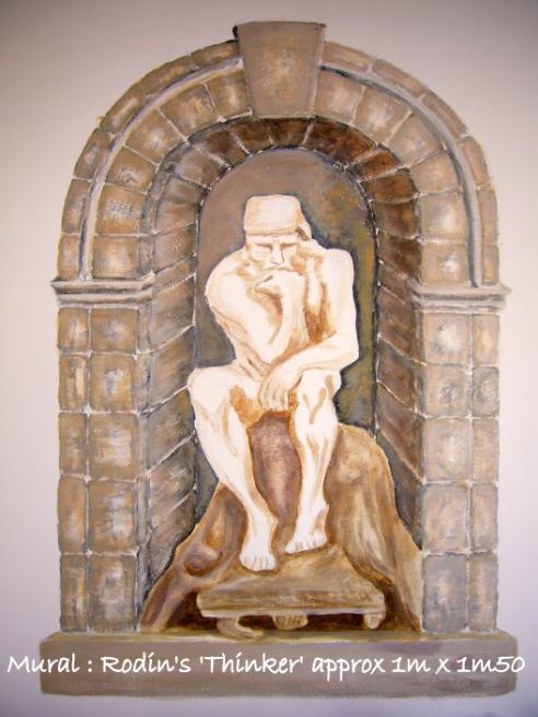 Acrylic wall painting - Rodin's The Thinker 1mx1.5m SOLD