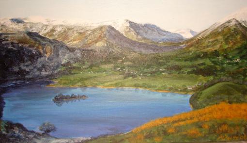 Acrylic painting of the Lake District SOLD