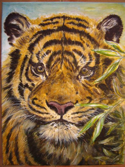 Acrylic painting - Animals - Tiger head