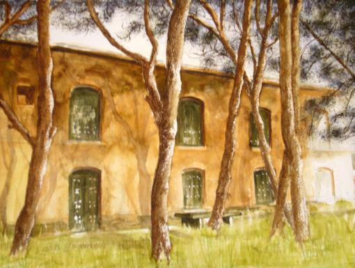 Watercolour painting - Rustic Spanish finca